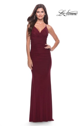 Femme neck ruched jersey - la,