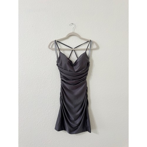 Femme gray satin ruched - la,