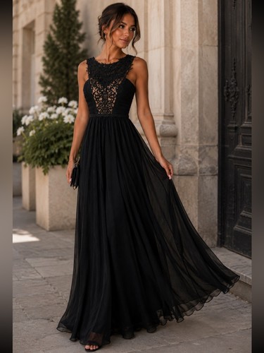 Femme black lace formal - black,