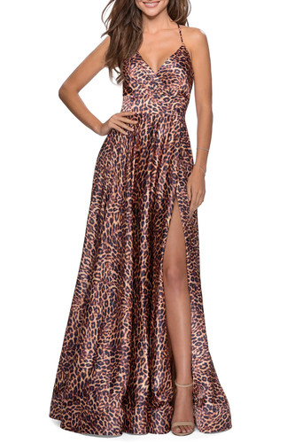 Femme leopard print satin - la,