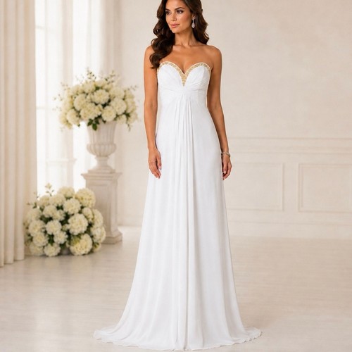 Femme white maxi gown dress - gown,