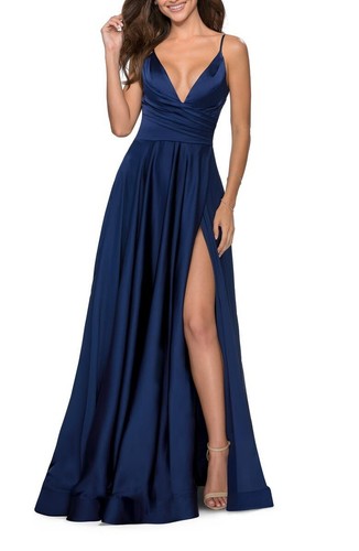 Femme long satin dress - femme,