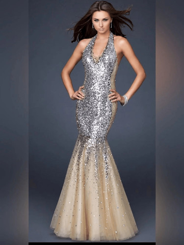 Femme halter mermaid gown - la,