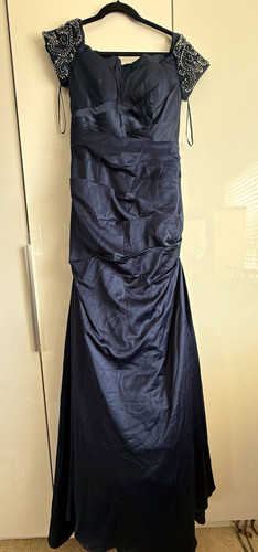 Femme navy satin beaded - la,