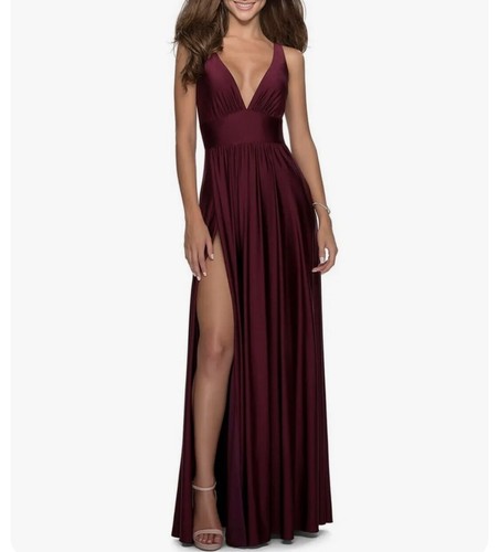 Femme dress maroon - la,
